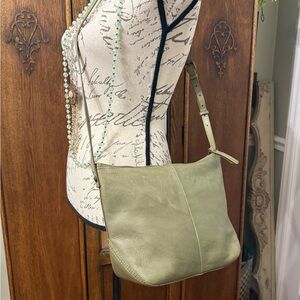 Olive Green American Leather Co Crossbody Shoulder Bag